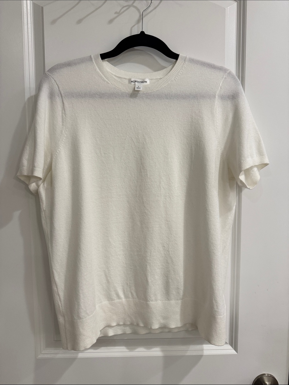 Nordstrom Cream Short Sleeve Knit Tee